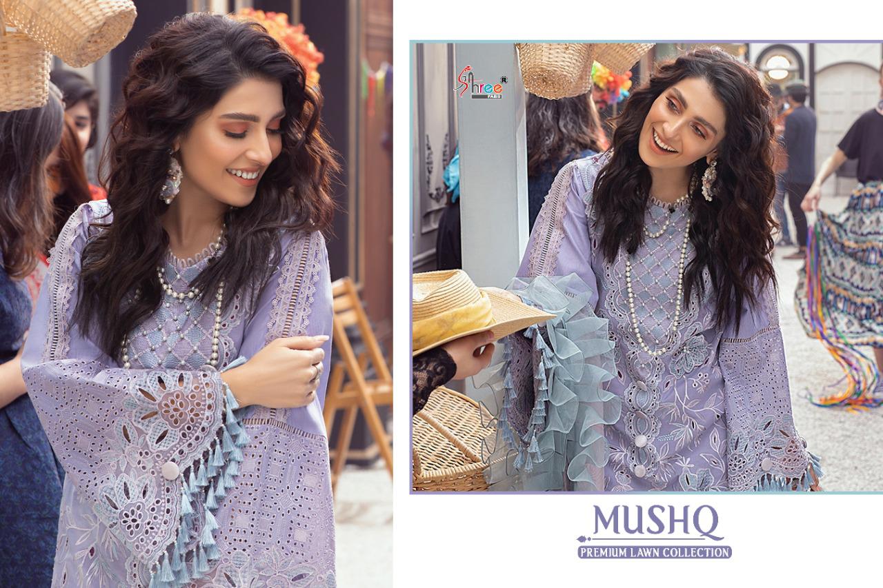 shree fab mushq premium lawan collection decent embroidary look salwar suit catalog