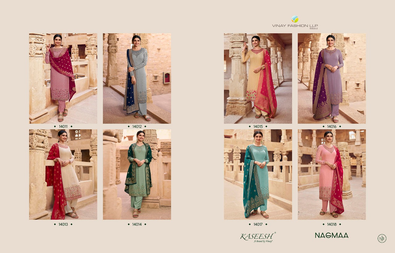 vinay fashion nagmaa georgette decent embroidary look  salwar suit catalog