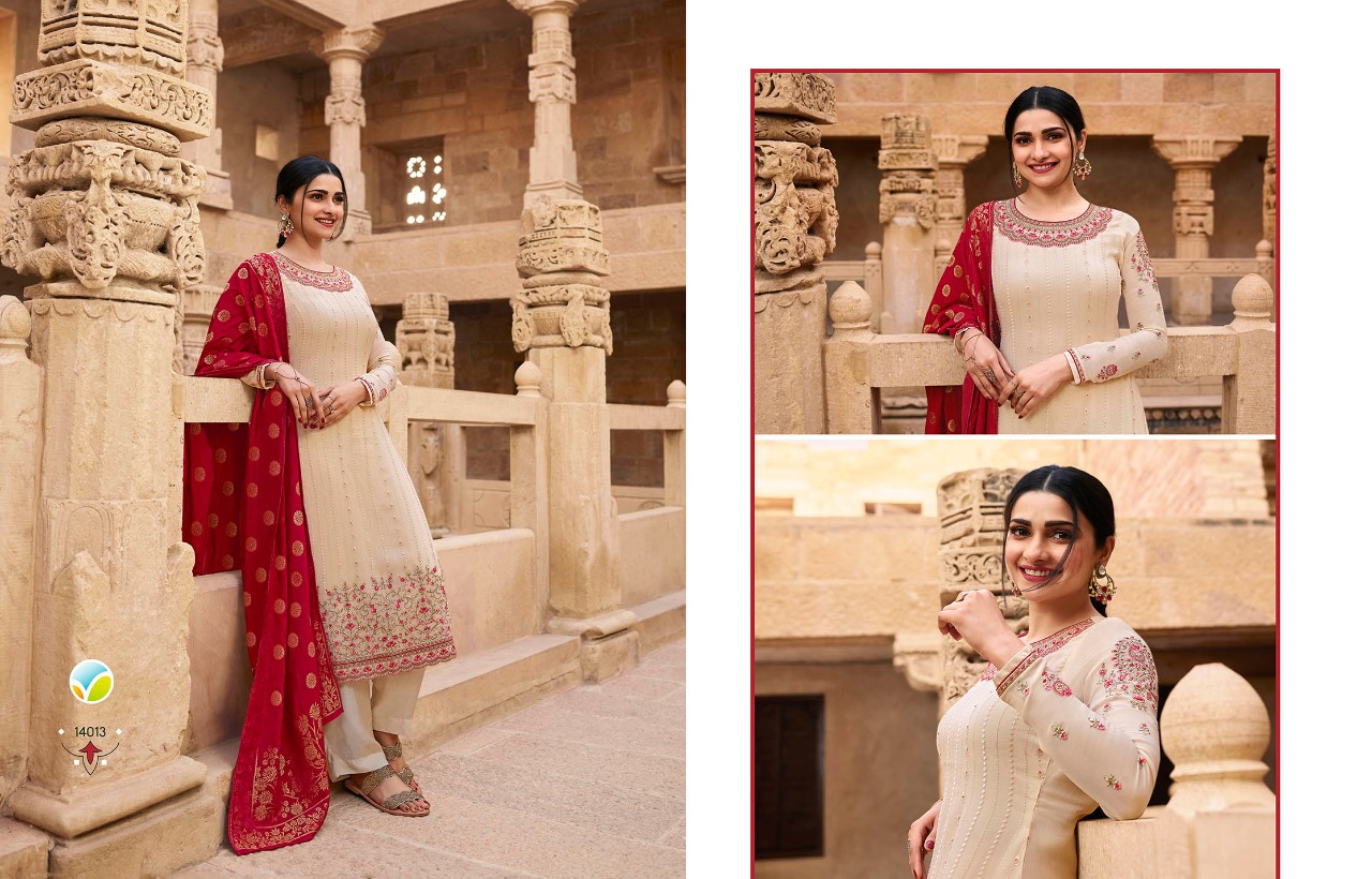 vinay fashion nagmaa georgette decent embroidary look  salwar suit catalog