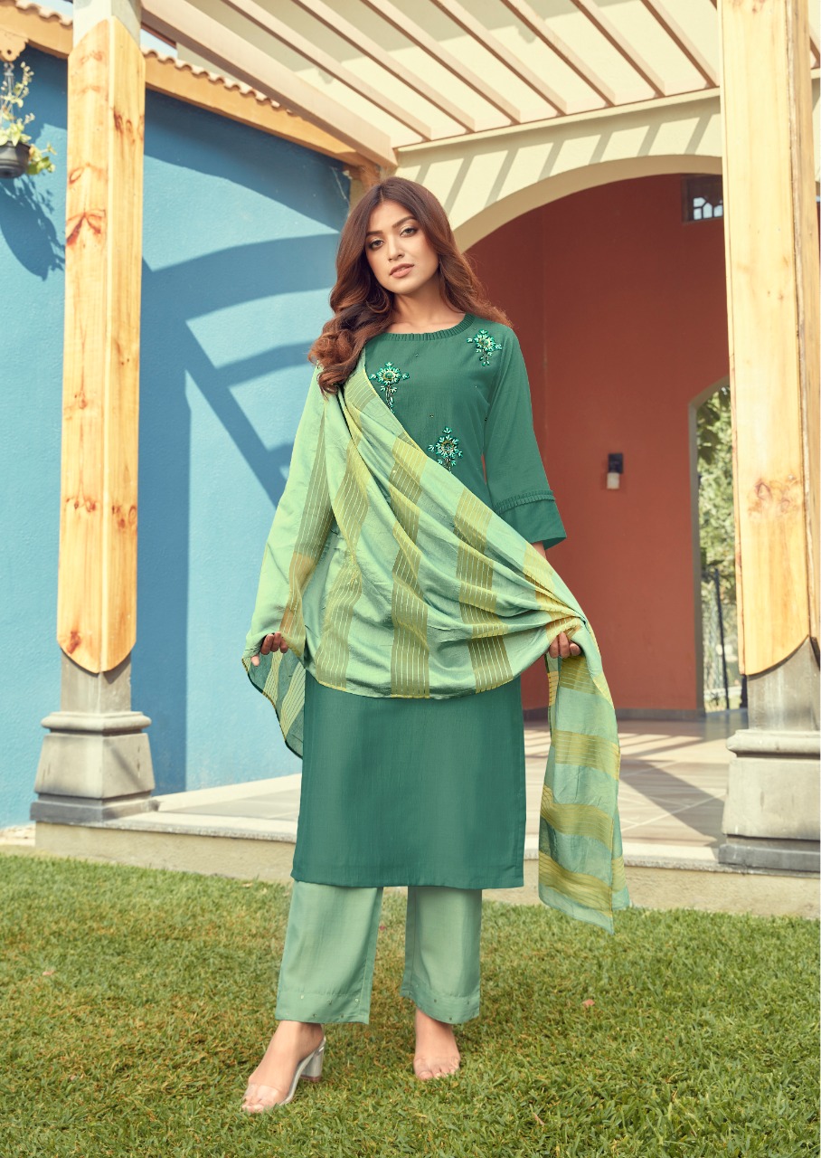 vink flute viscose new and modern style kurti with bottom and dupatta catalog