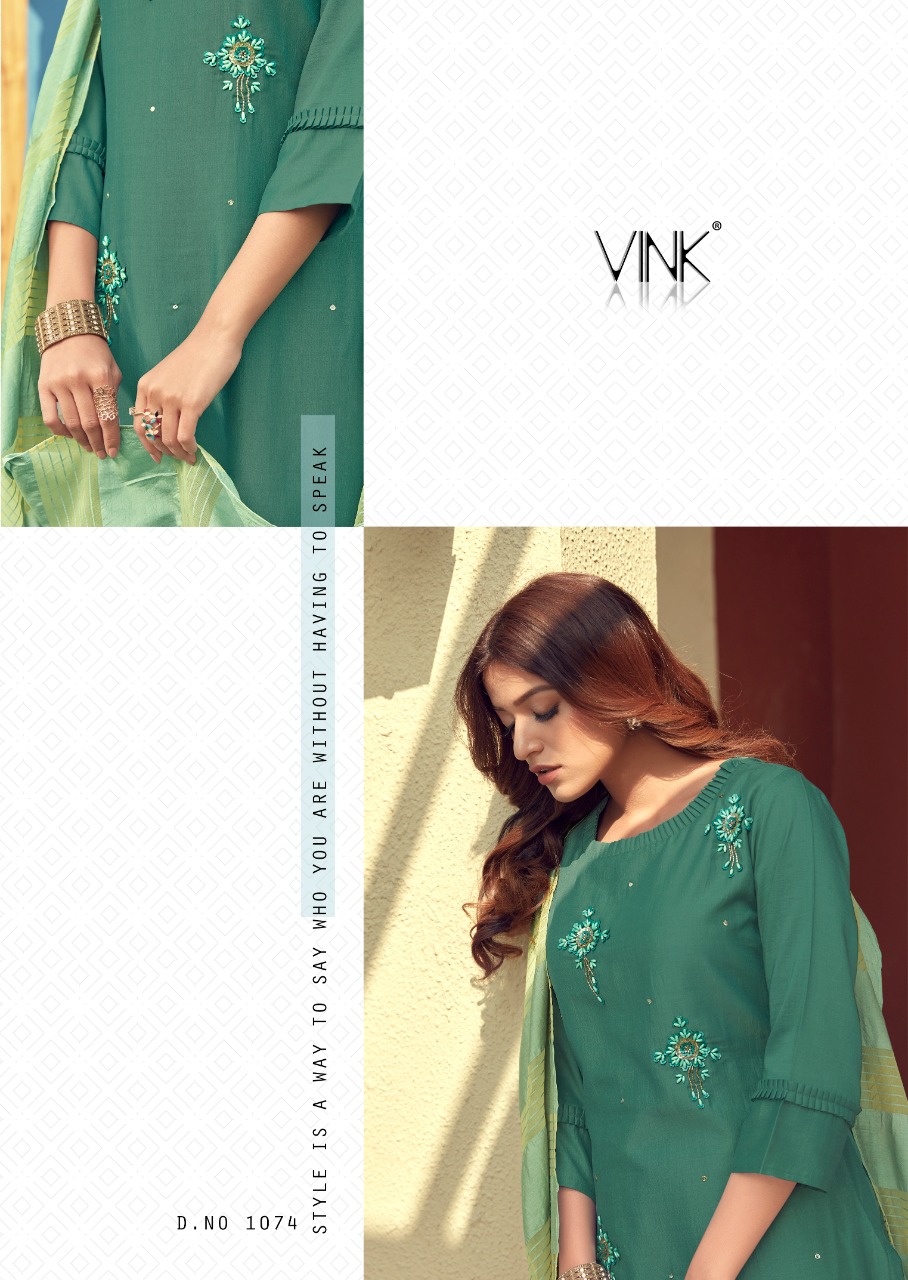 vink flute viscose new and modern style kurti with bottom and dupatta catalog