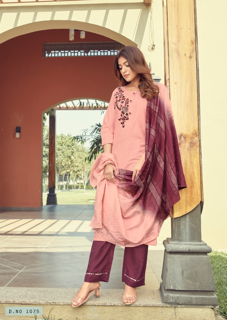 vink flute viscose new and modern style kurti with bottom and dupatta catalog