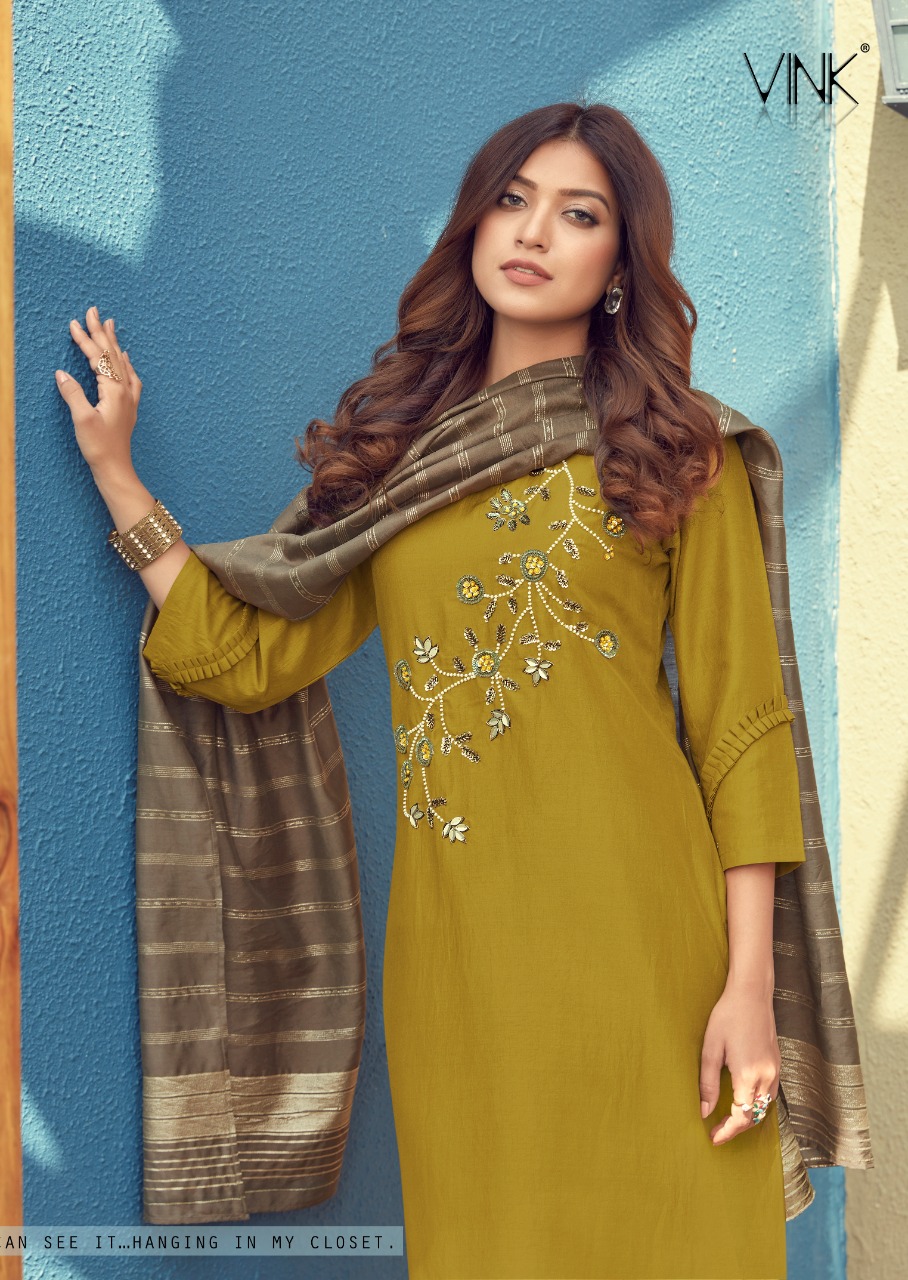 vink flute viscose new and modern style kurti with bottom and dupatta catalog