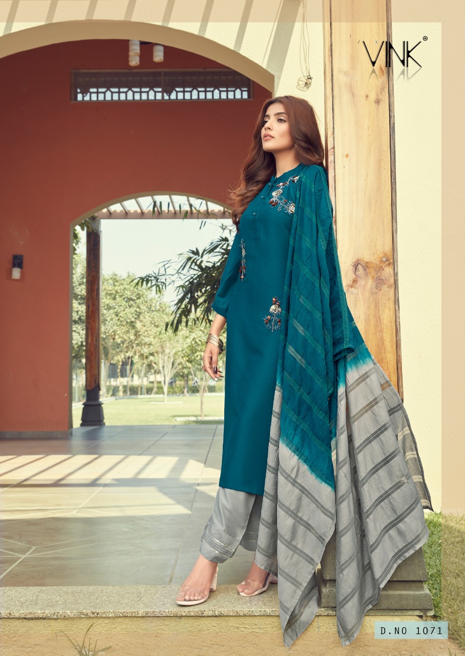 vink flute viscose new and modern style kurti with bottom and dupatta catalog