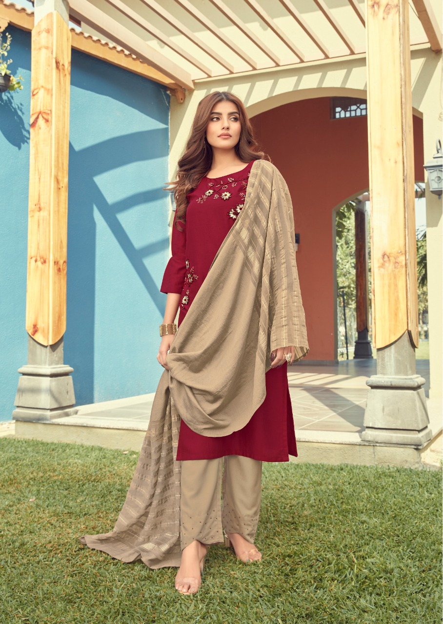 vink flute viscose new and modern style kurti with bottom and dupatta catalog