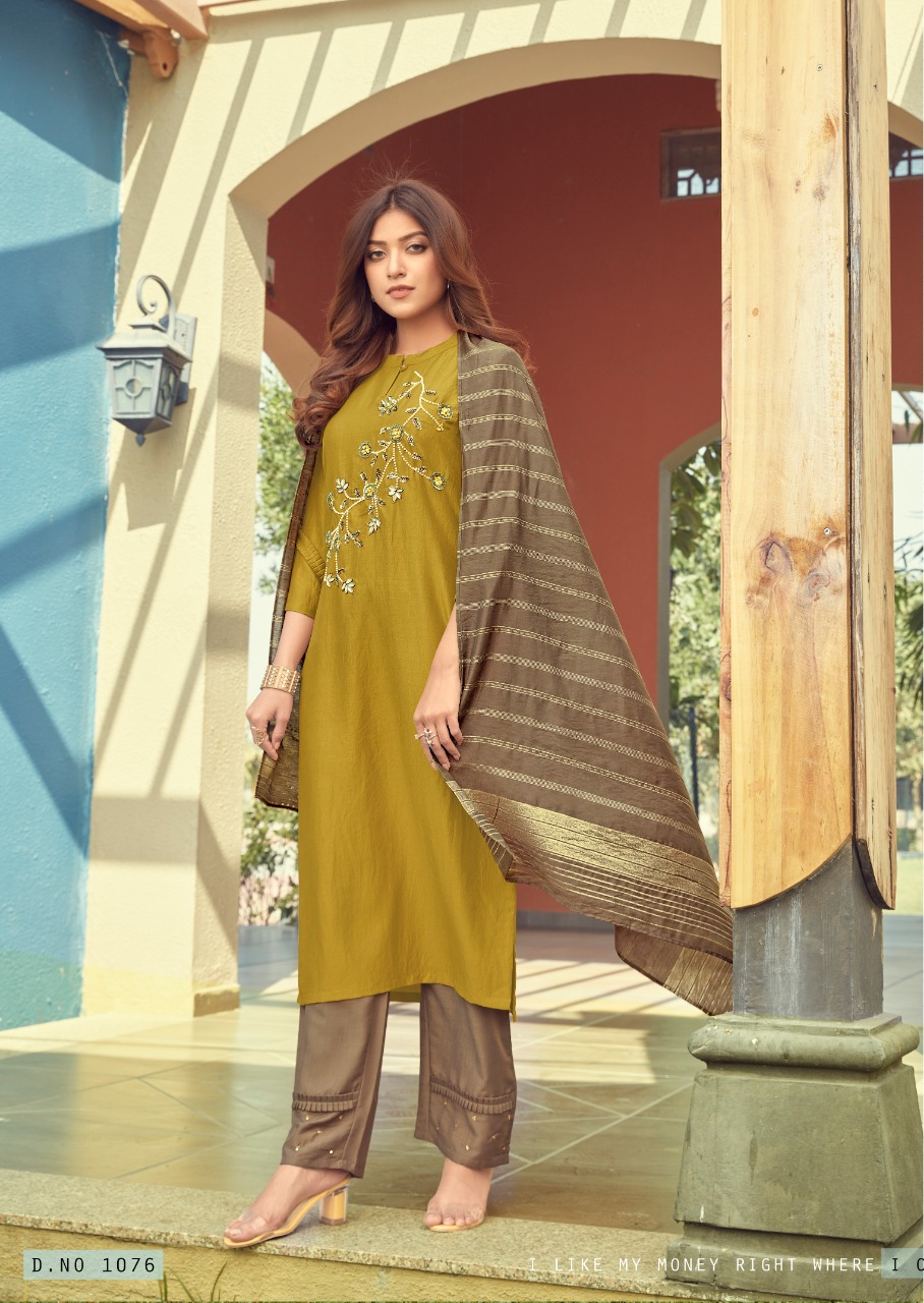 vink flute viscose new and modern style kurti with bottom and dupatta catalog