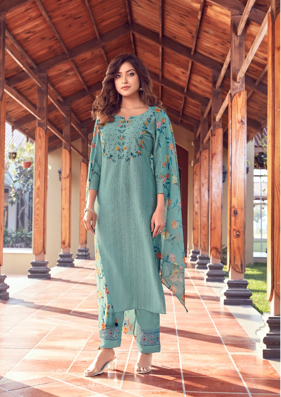 vink occasions viscose new and modern style kurta with pant and dupatta catalog