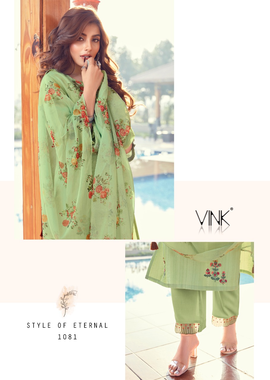 vink occasions viscose new and modern style kurta with pant and dupatta catalog