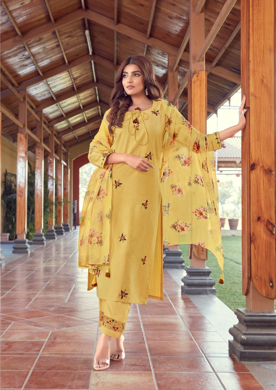 vink occasions viscose new and modern style kurta with pant and dupatta catalog