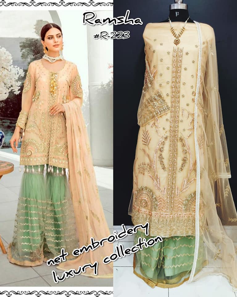 Ramsha R-223 Salwar Kameez Net Singles