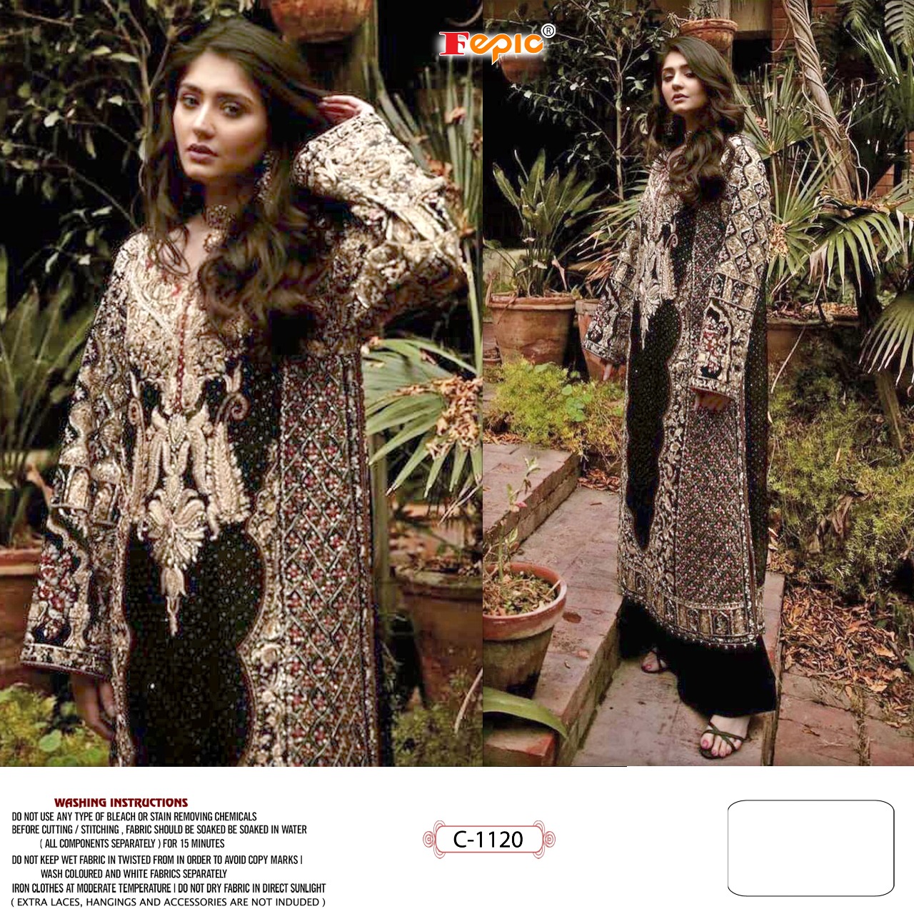 fepic rosemeen d no c 1120 georgette heavy look salwar suit singal