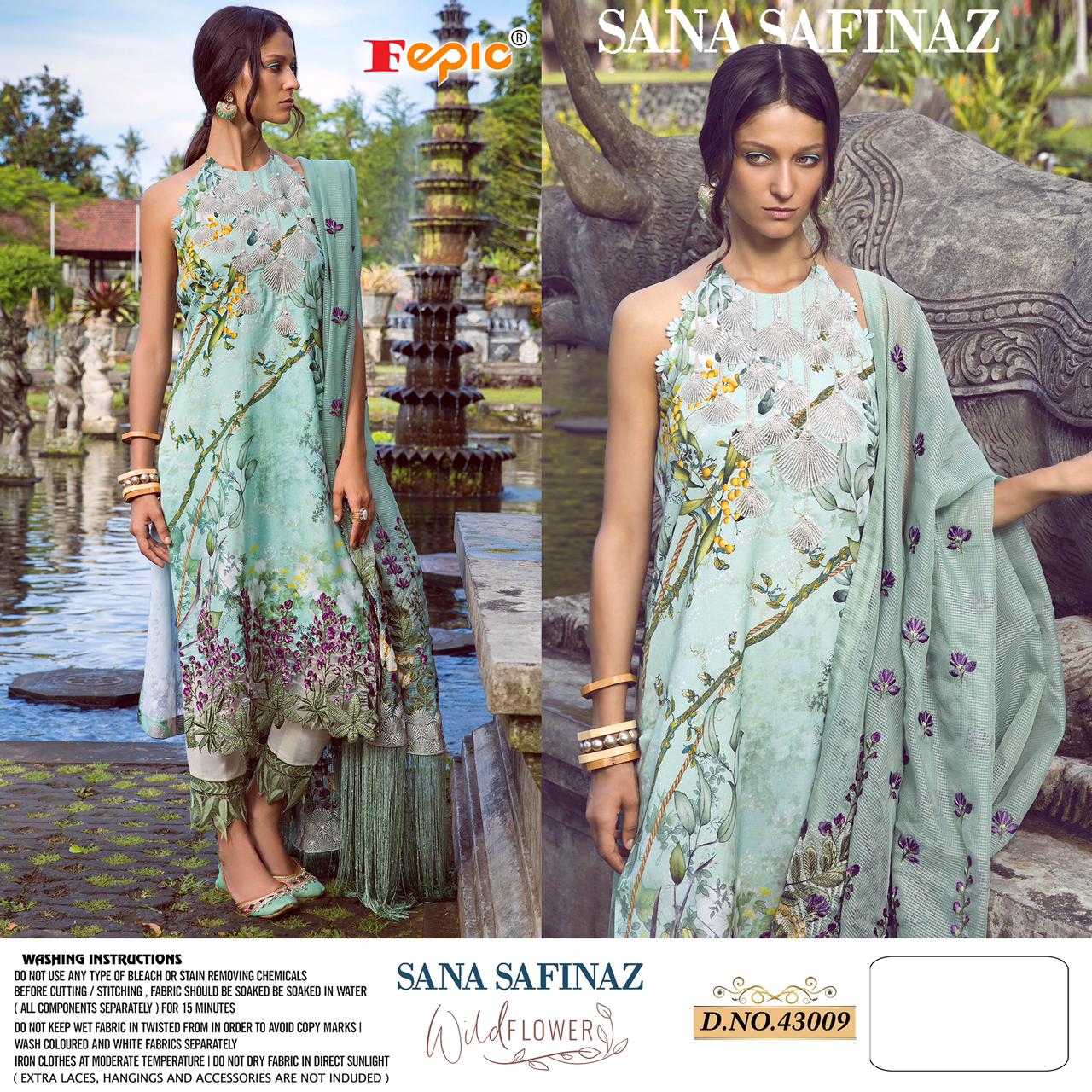 fepic sana safinaz wild flower nx cambric cotton attrective print salwar suit catalog