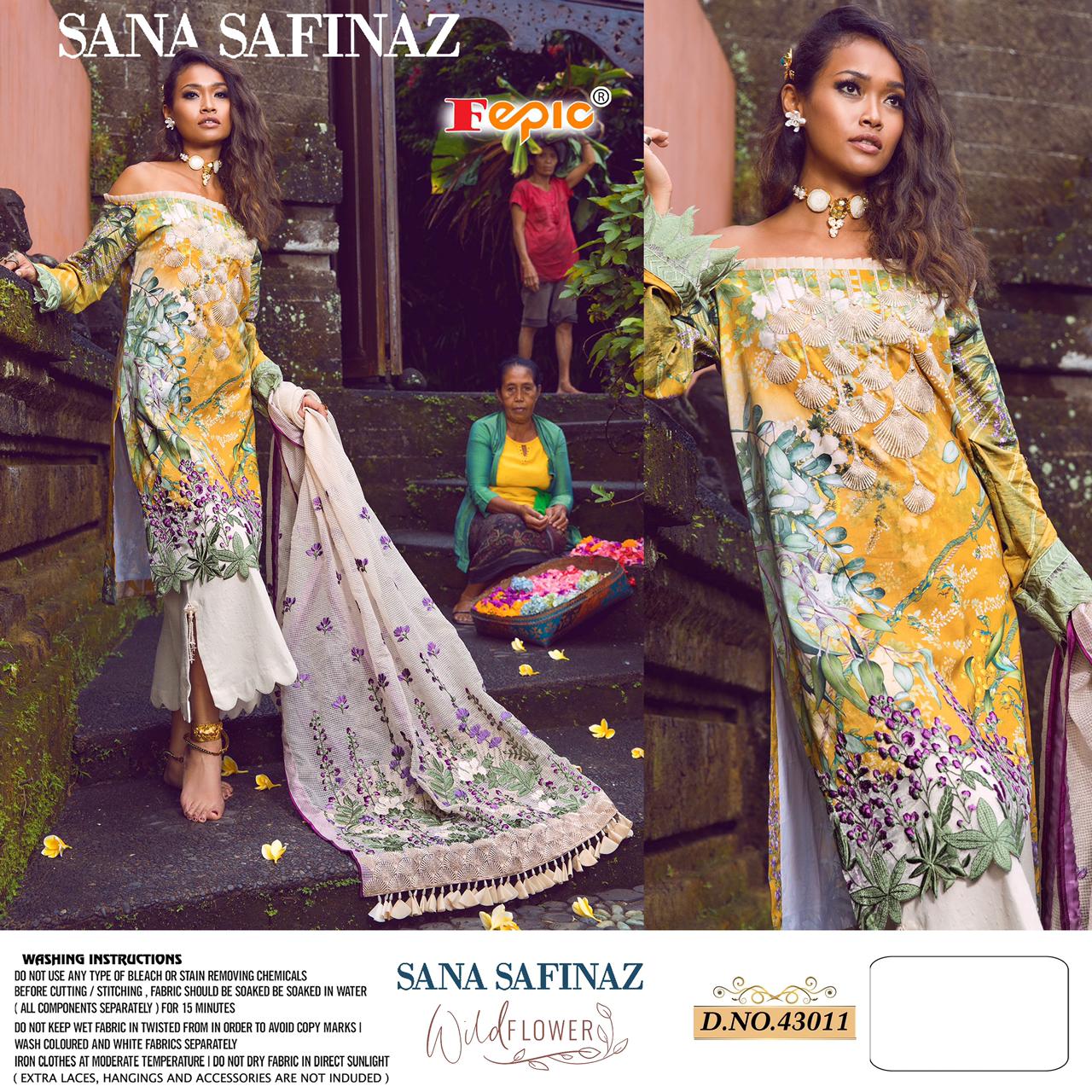 fepic sana safinaz wild flower nx cambric cotton attrective print salwar suit catalog