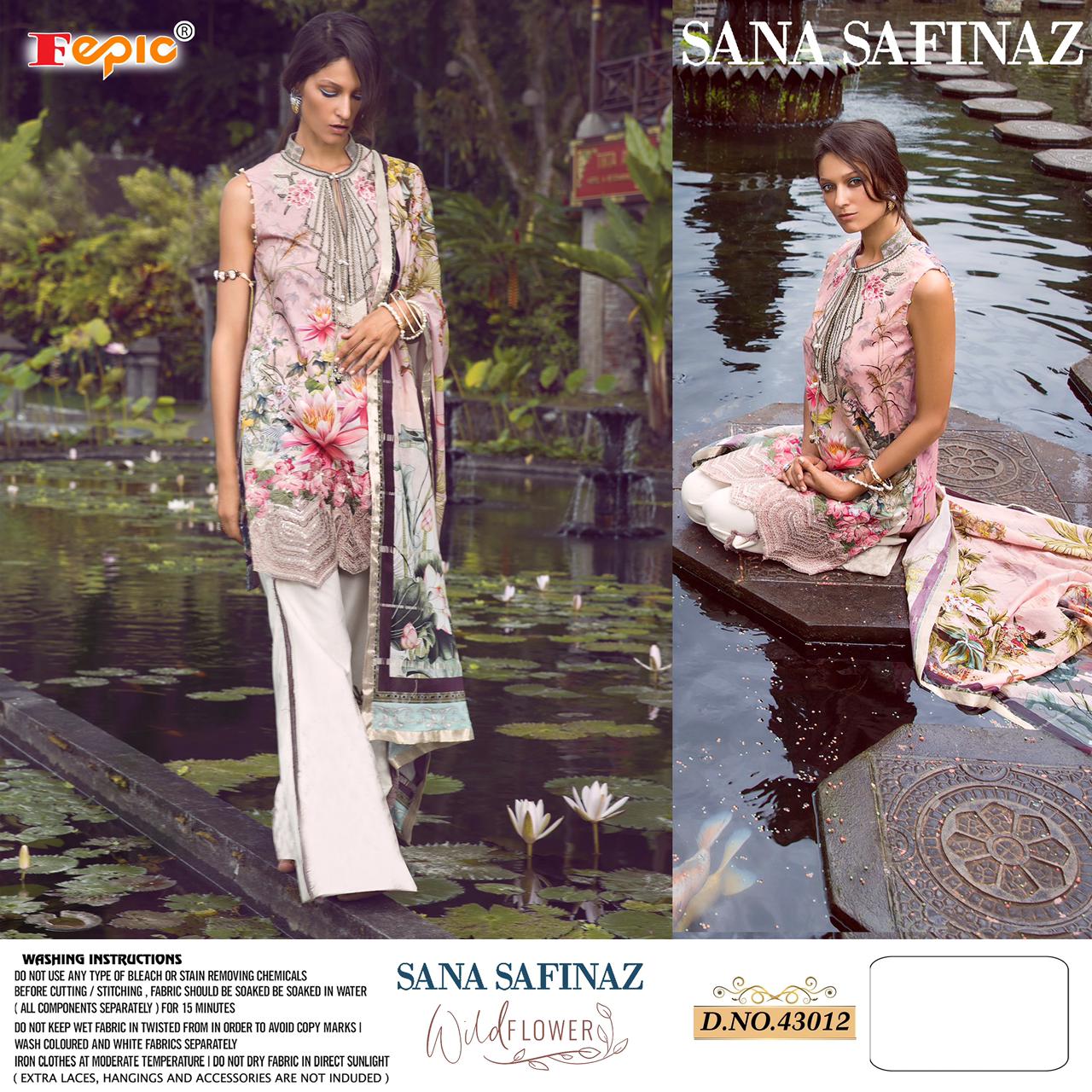 fepic sana safinaz wild flower nx cambric cotton attrective print salwar suit catalog