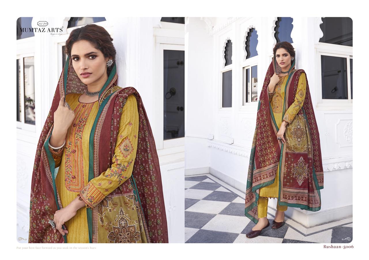 mumtaz arts Rushaan jam satin exclusive print salwar suit catalog