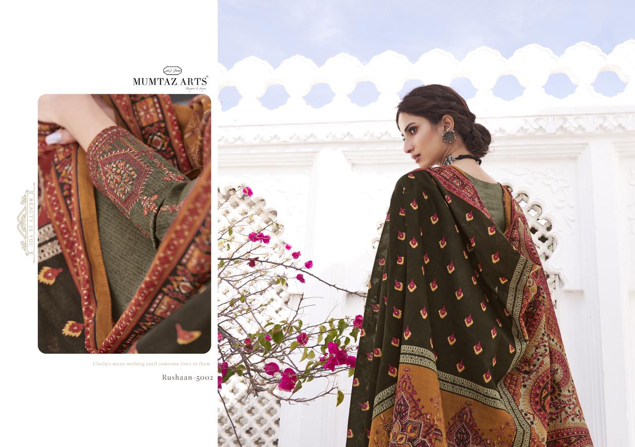 mumtaz arts Rushaan jam satin exclusive print salwar suit catalog