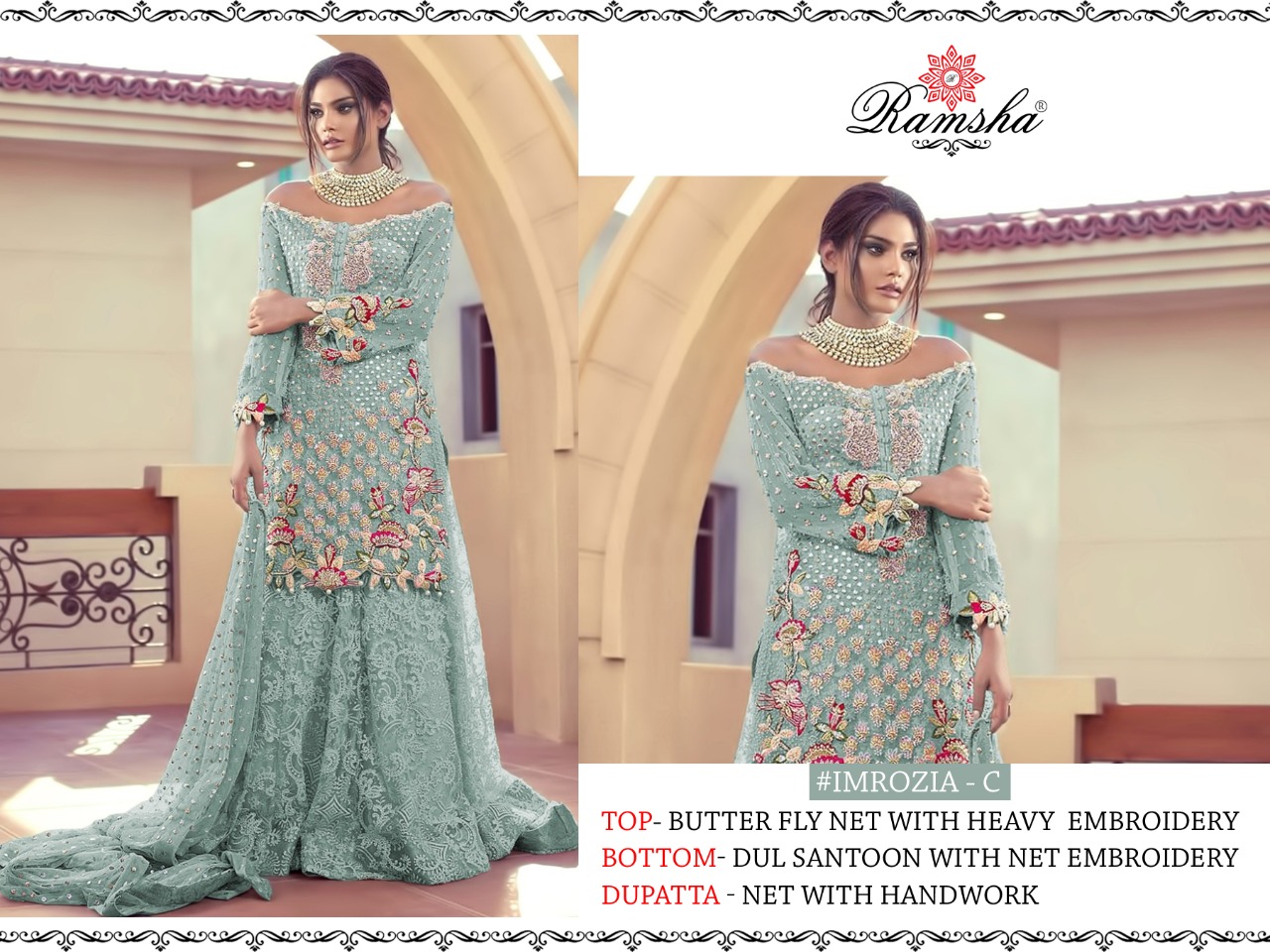 ramsha imrozia nx net gorgeous look salwar suit catalog