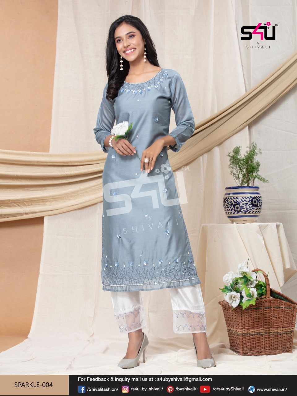 s4u sparkles lurex innovative style kurti catalog