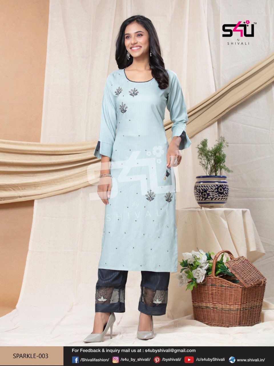 s4u sparkles lurex innovative style kurti catalog