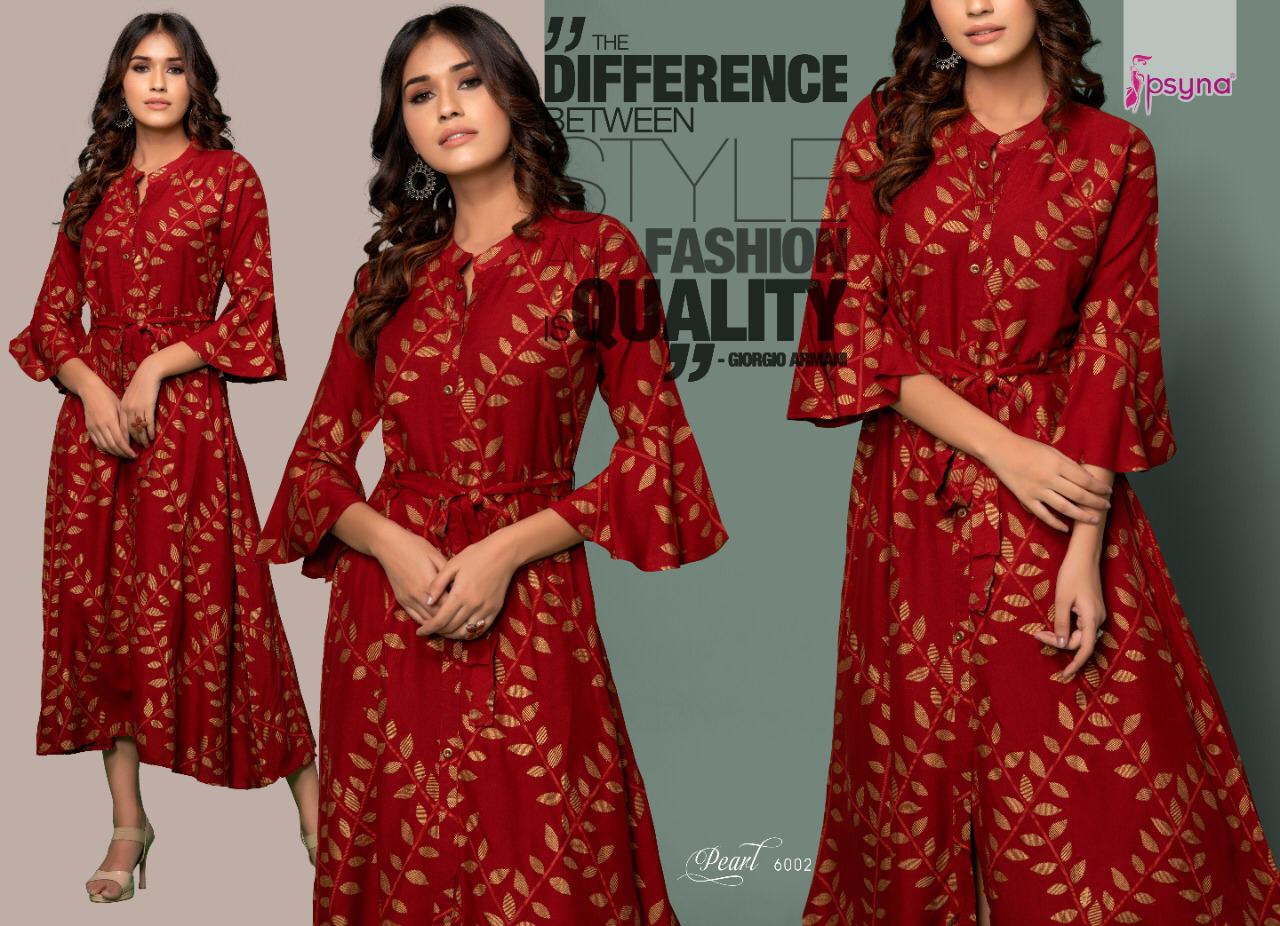 Psyna presents Pearl 6 rayon beautiful print Ankel Length Gowns catalog