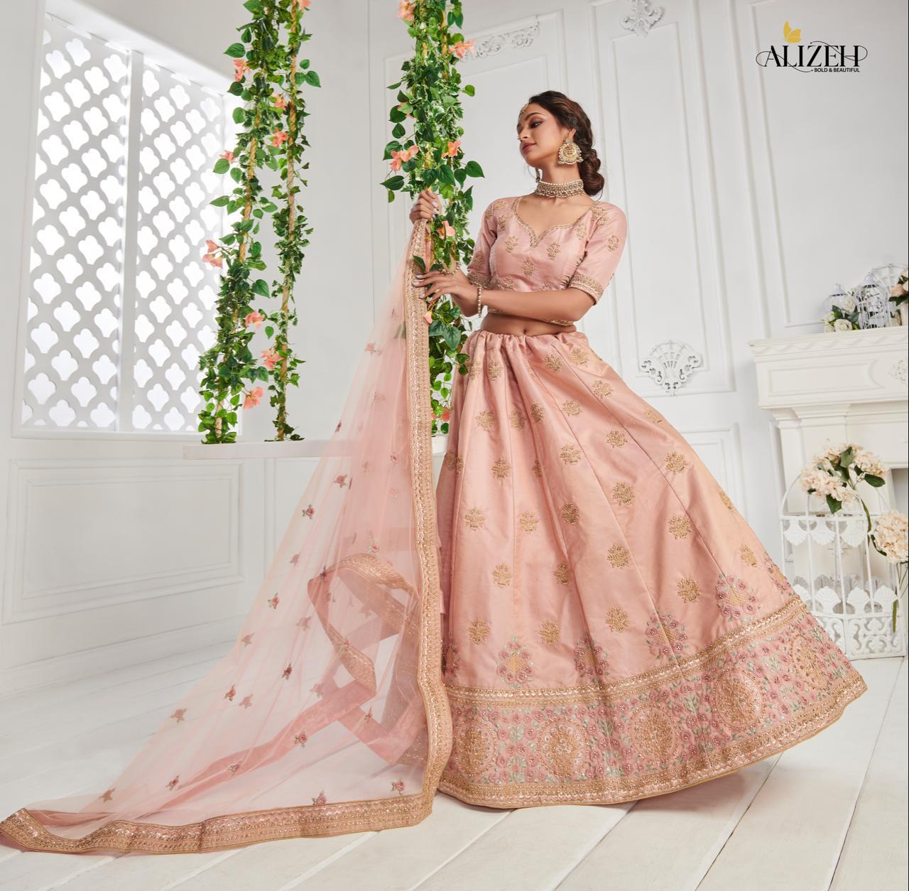 alizeh sangeet vol 1 silk festive look lehenga catalog