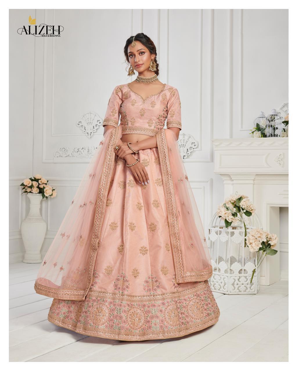 alizeh sangeet vol 1 silk festive look lehenga catalog