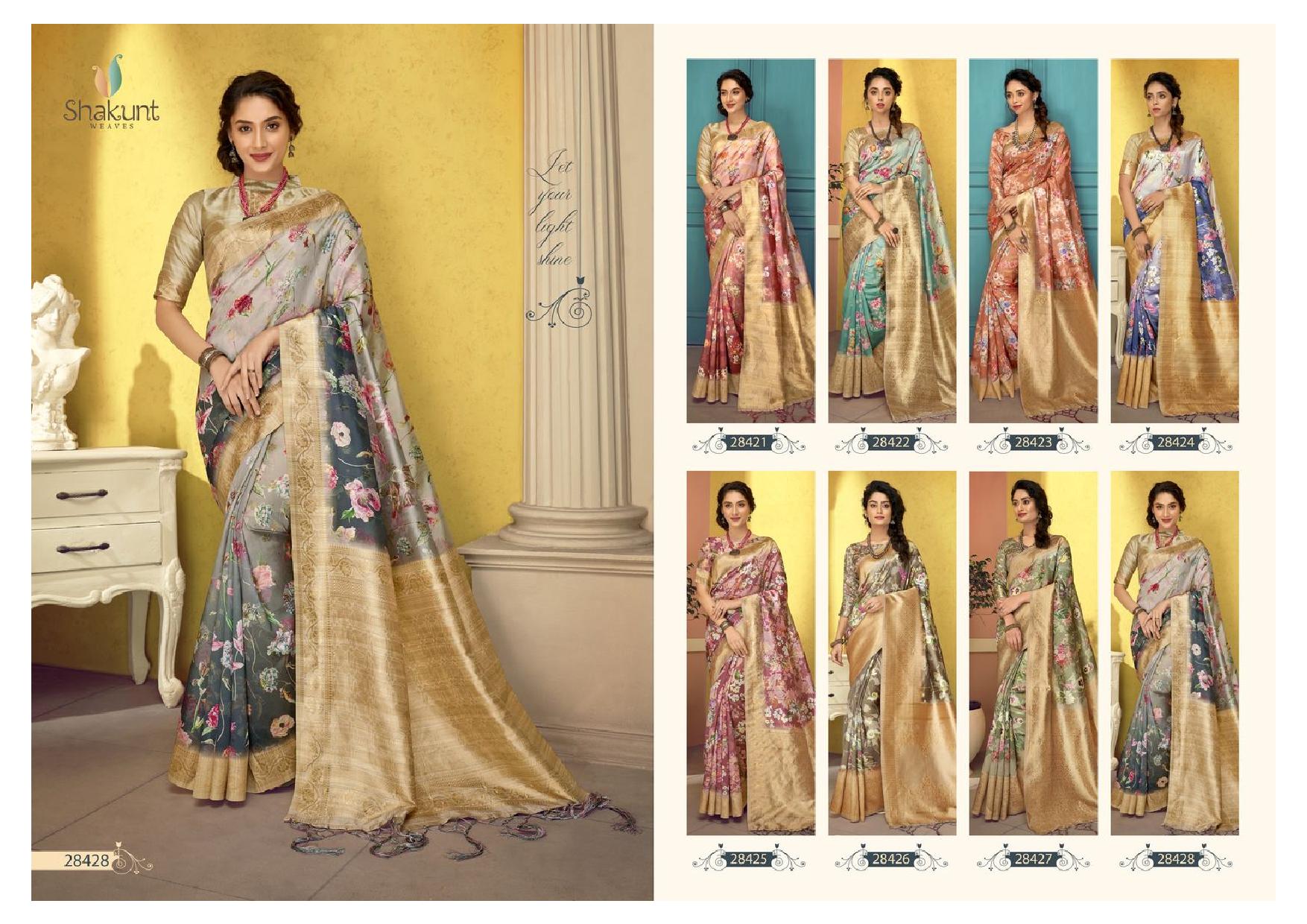 shakunt weaves unnati silk digital print regal look saree catalog