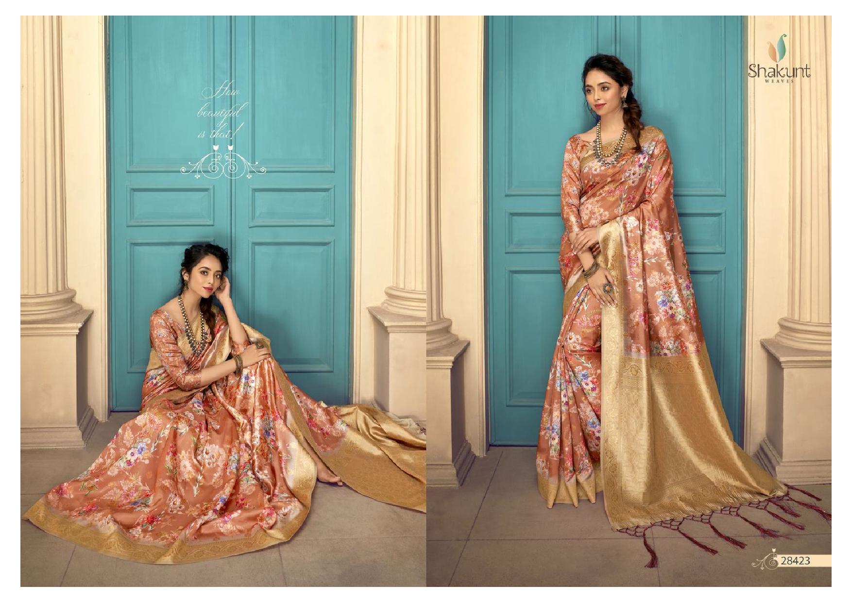 shakunt weaves unnati silk digital print regal look saree catalog