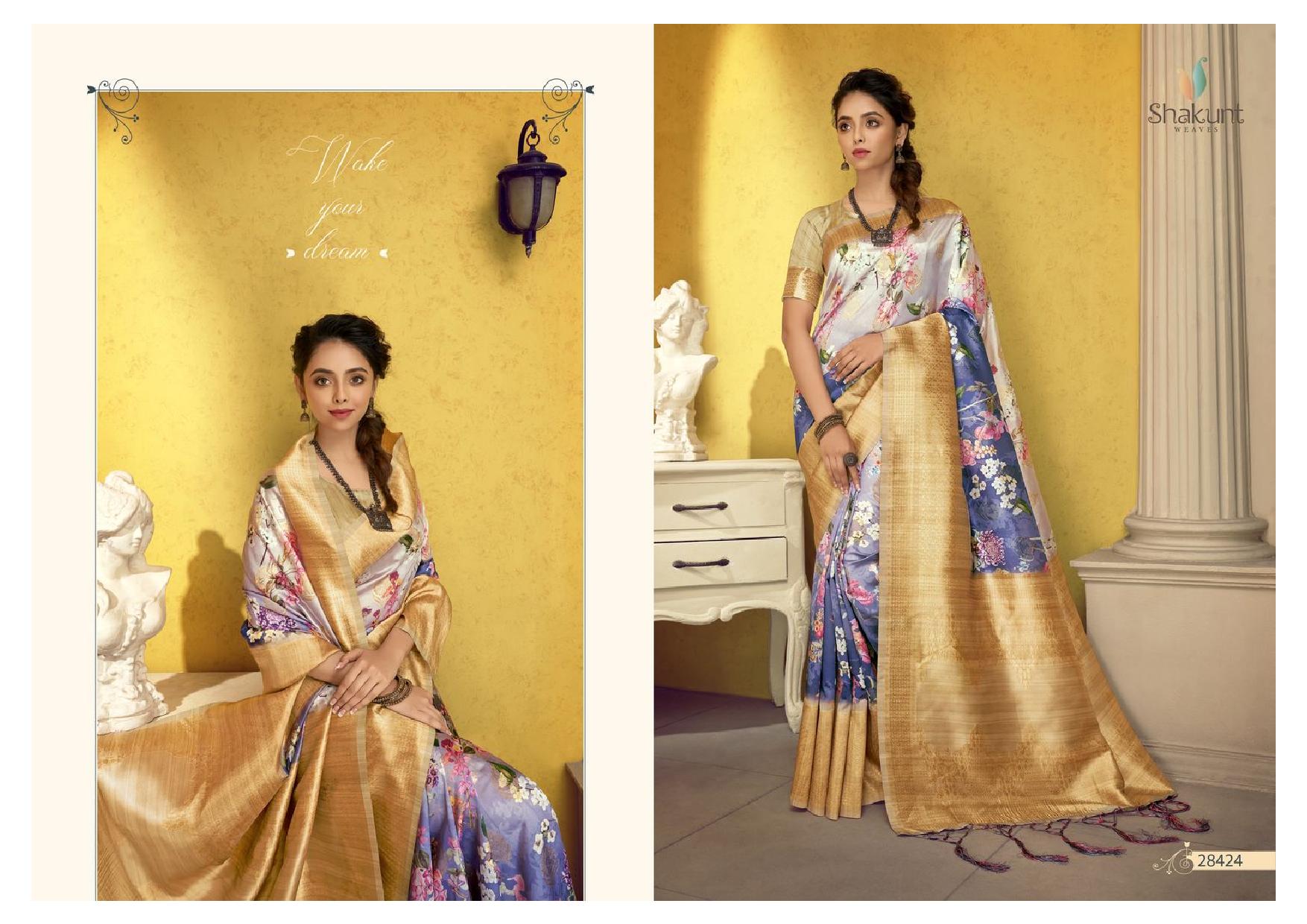 shakunt weaves unnati silk digital print regal look saree catalog