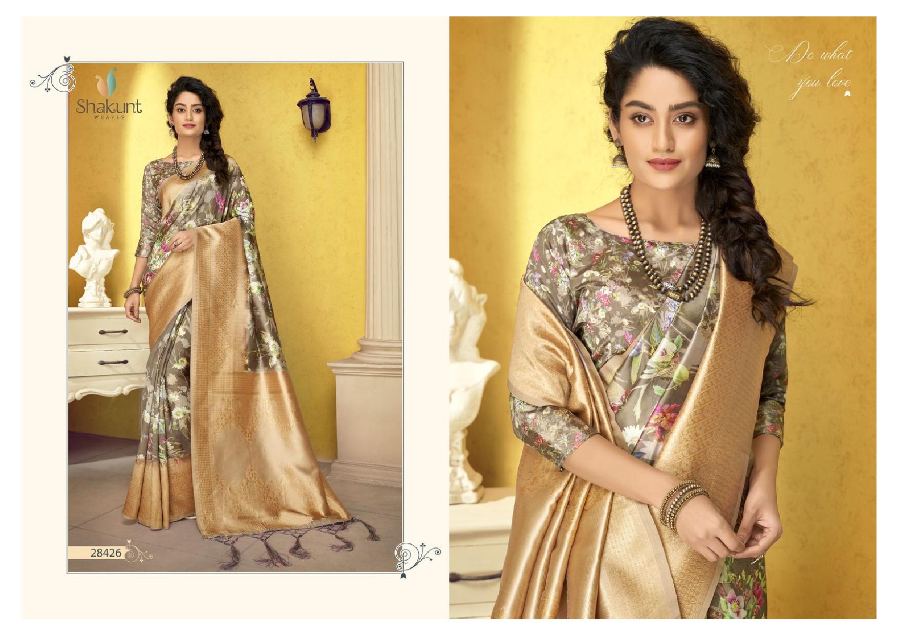 shakunt weaves unnati silk digital print regal look saree catalog