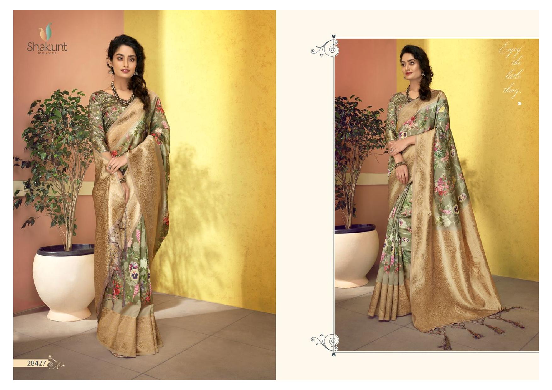 shakunt weaves unnati silk digital print regal look saree catalog