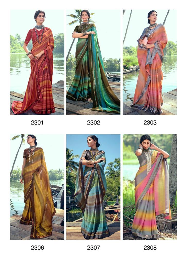 lt kashvi creation hunar shiffon attrective look saree catalog