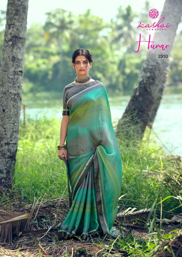 lt kashvi creation hunar shiffon attrective look saree catalog