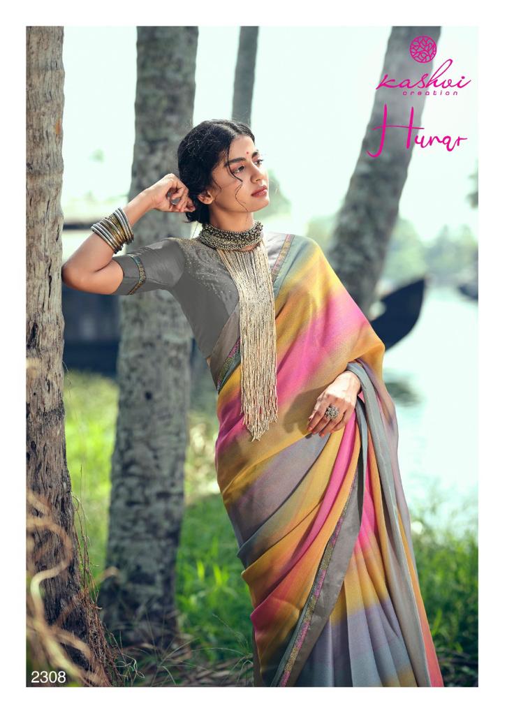 lt kashvi creation hunar shiffon attrective look saree catalog