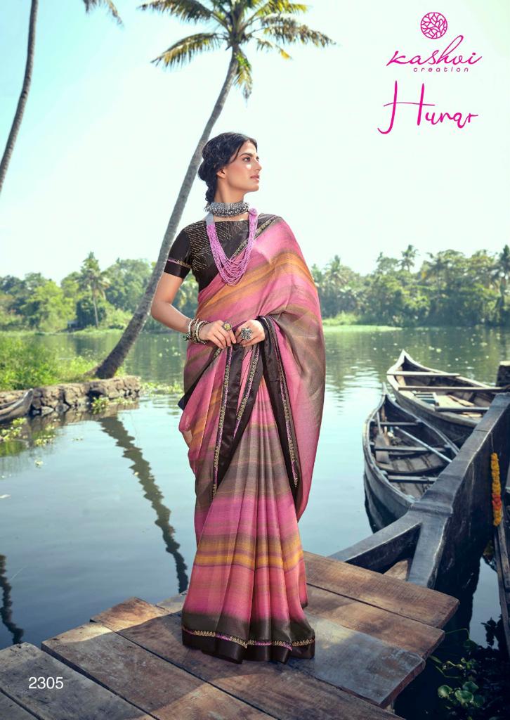 lt kashvi creation hunar shiffon attrective look saree catalog