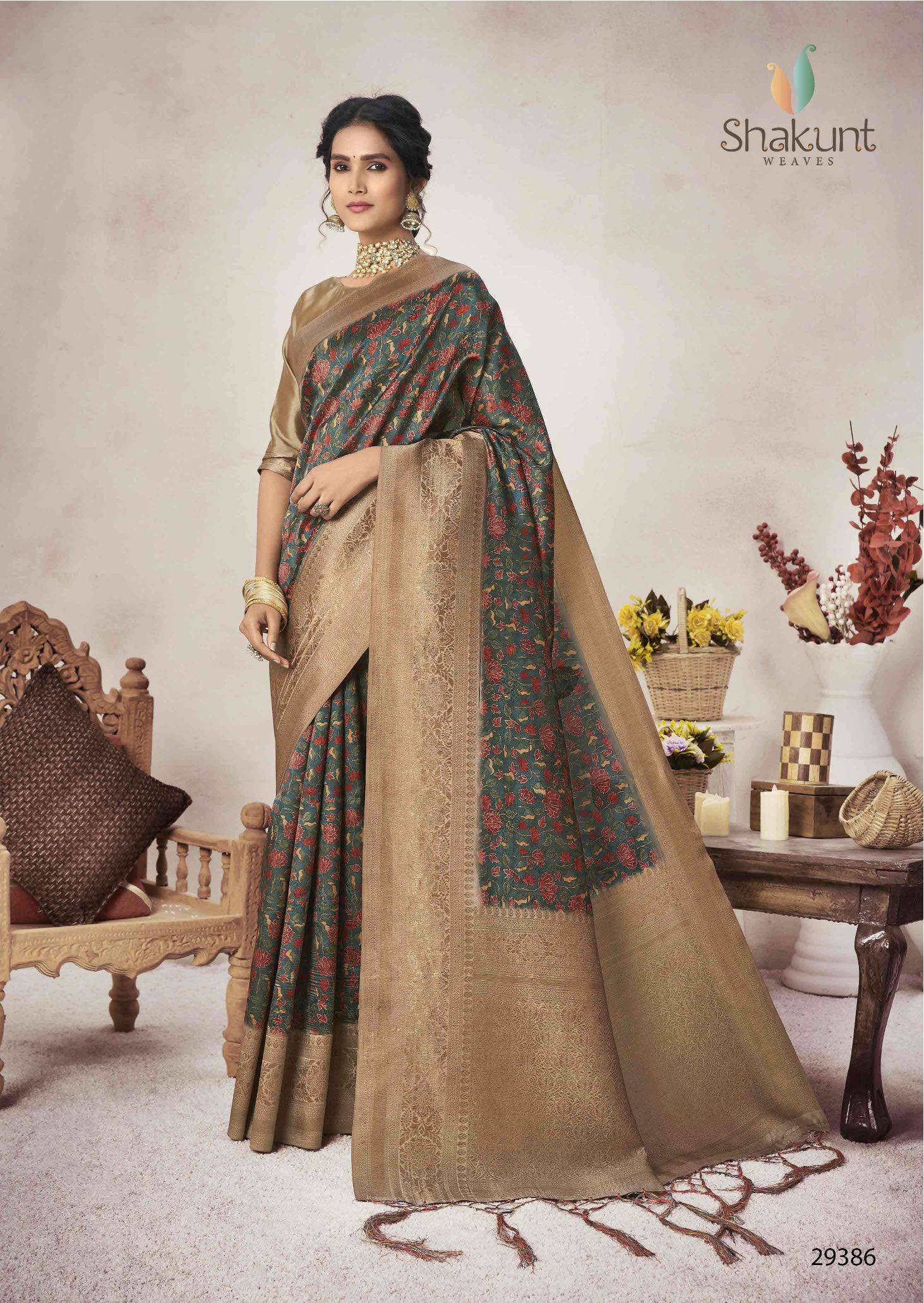 shakunt weaves ashvamegha silk digital print attrective print saree catalog