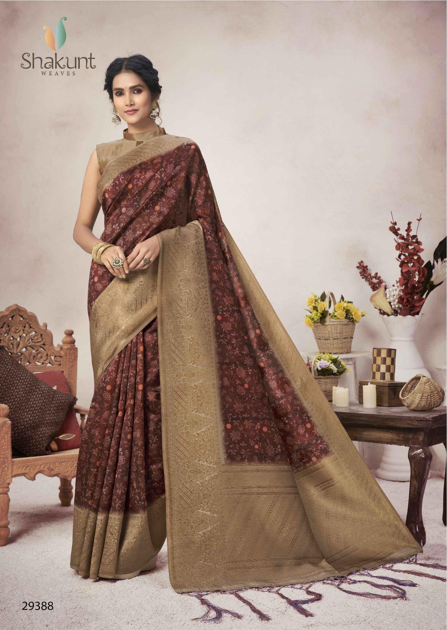 shakunt weaves ashvamegha silk digital print attrective print saree catalog