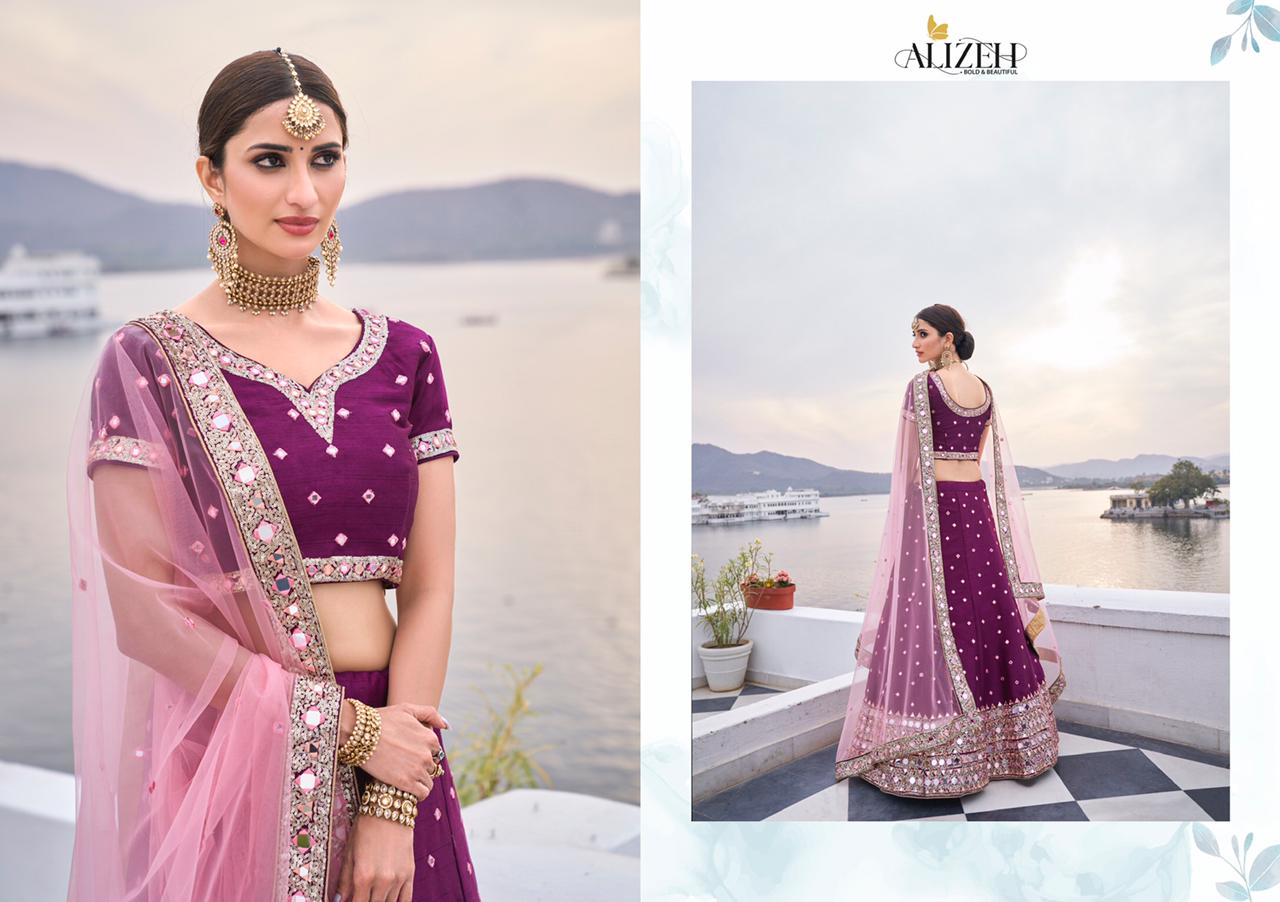 alizeh Alizeh Mirror Maze Colour Edition heavy silk regal look lehngha catalog