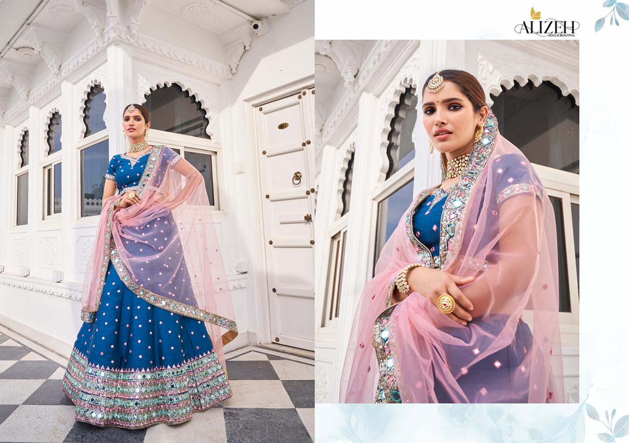 alizeh Alizeh Mirror Maze Colour Edition heavy silk regal look lehngha catalog