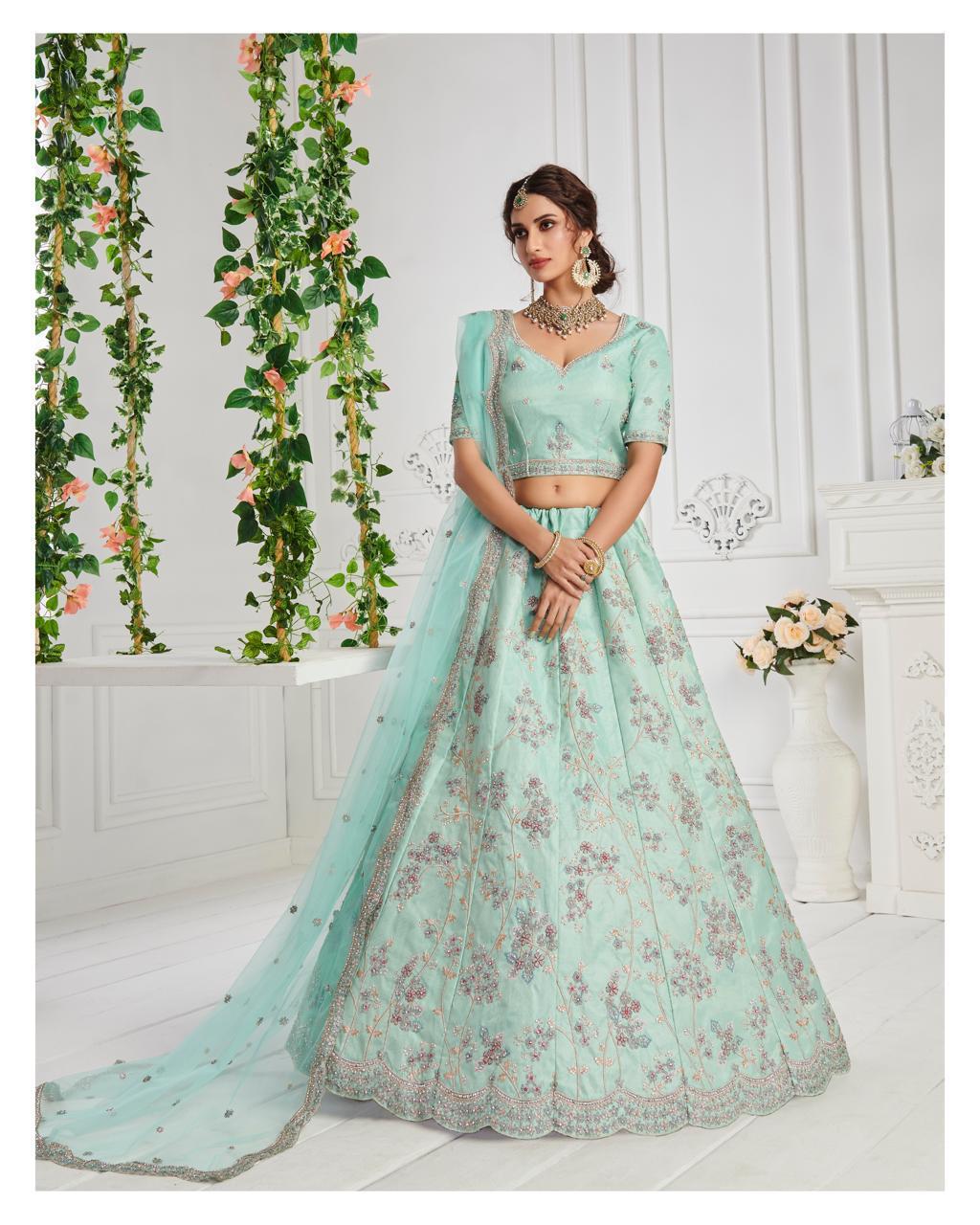 alizeh sangeet vol 1 silk festive look lehenga catalog