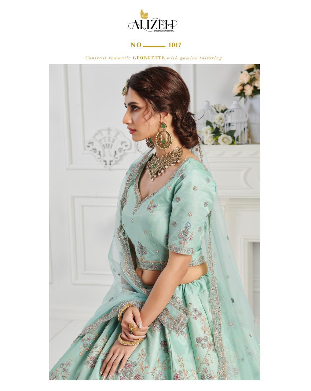 alizeh sangeet vol 1 silk festive look lehenga catalog