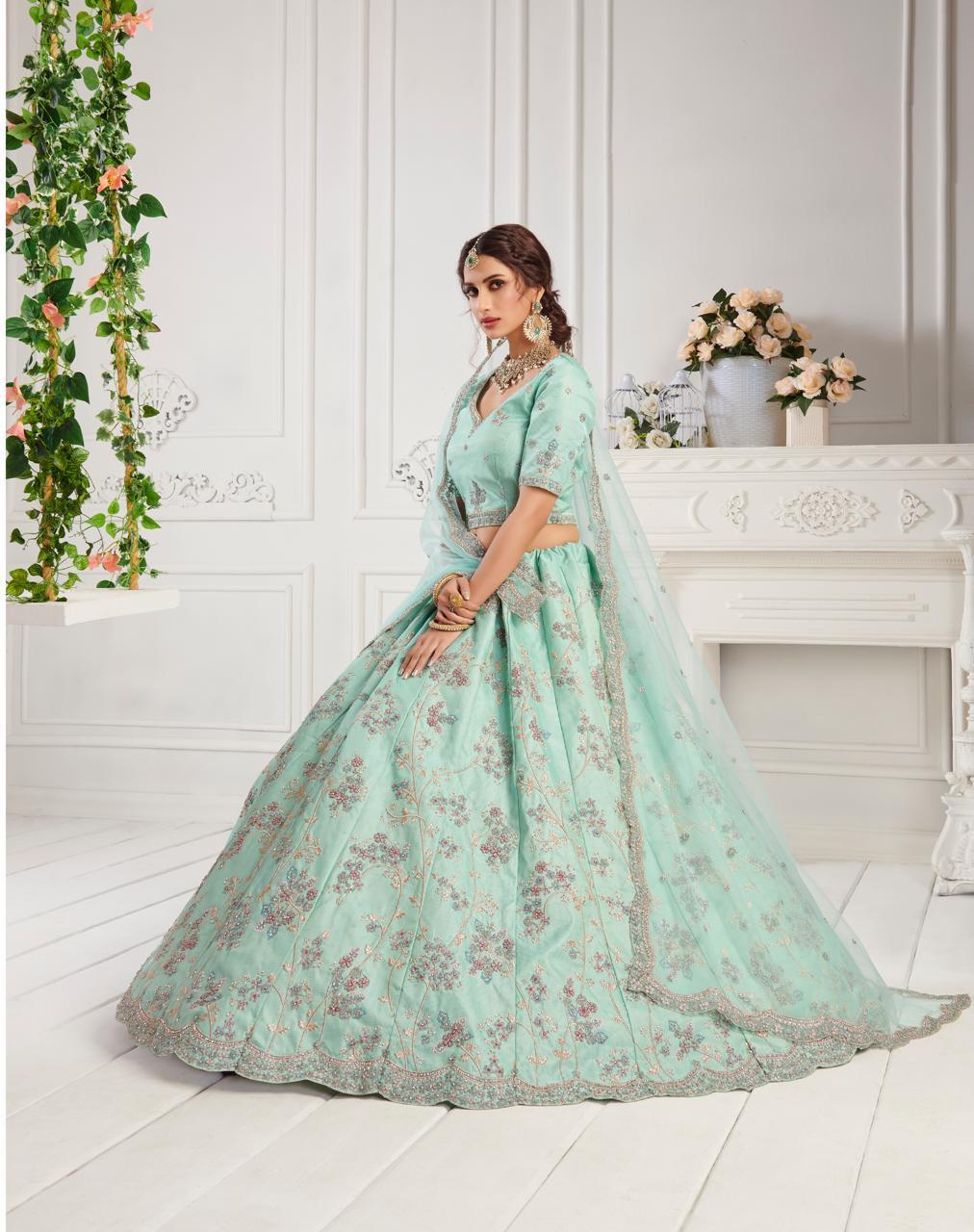 alizeh sangeet vol 1 silk festive look lehenga catalog