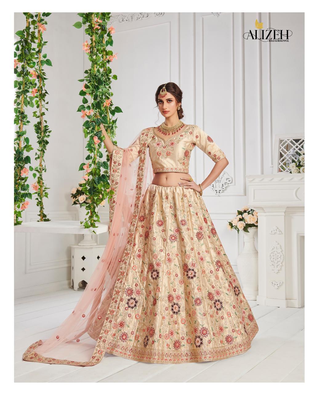 alizeh sangeet vol 1 silk festive look lehenga catalog