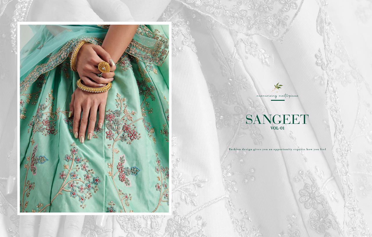 alizeh sangeet vol 1 silk festive look lehenga catalog