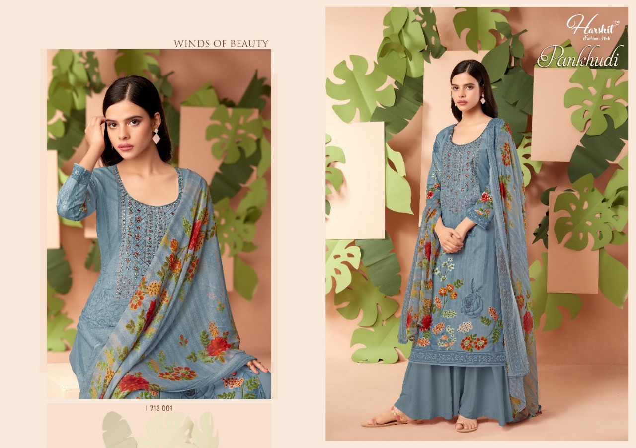 harshit  Fashion pankhudi cotton authentic fabric salwar suit catalog