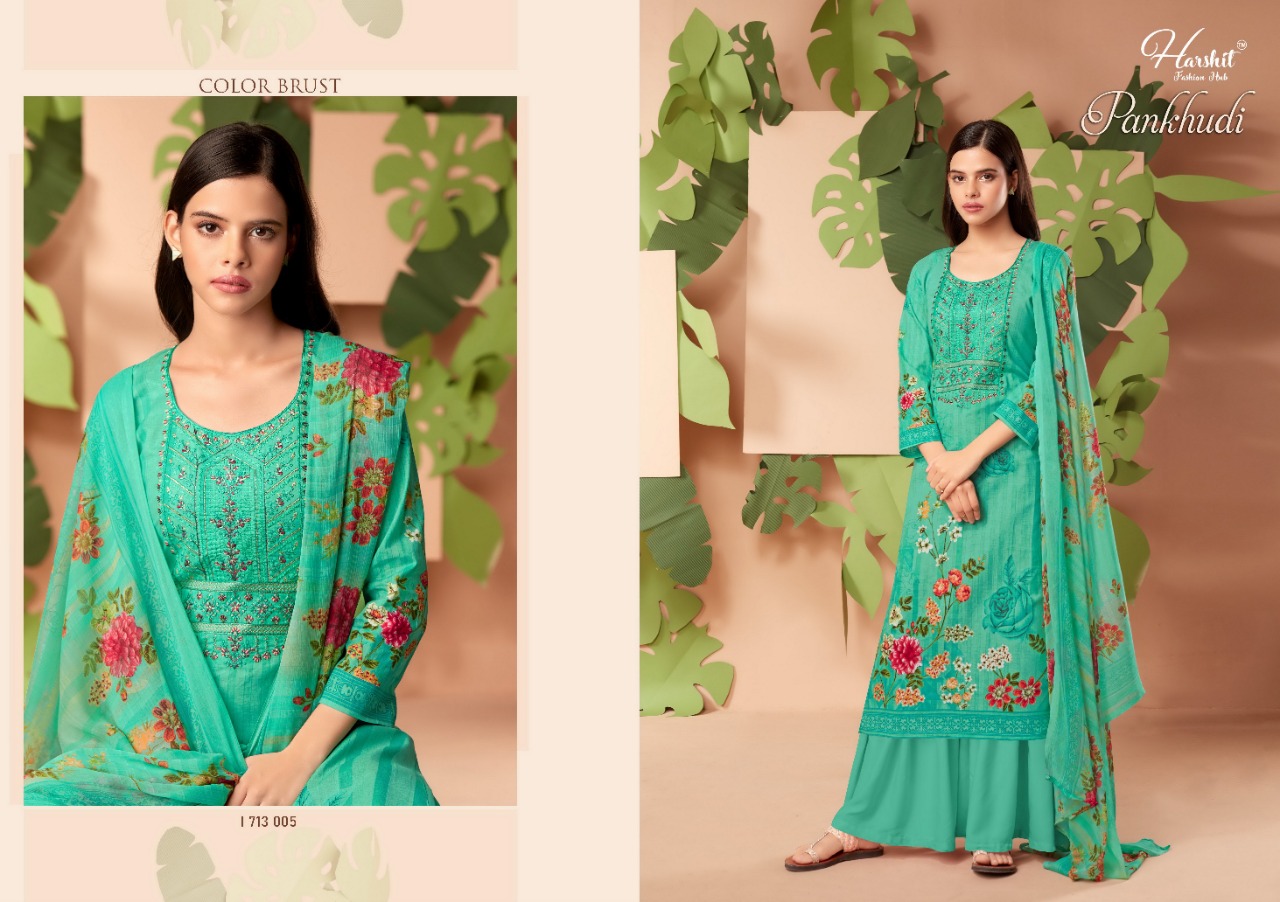 harshit  Fashion pankhudi cotton authentic fabric salwar suit catalog