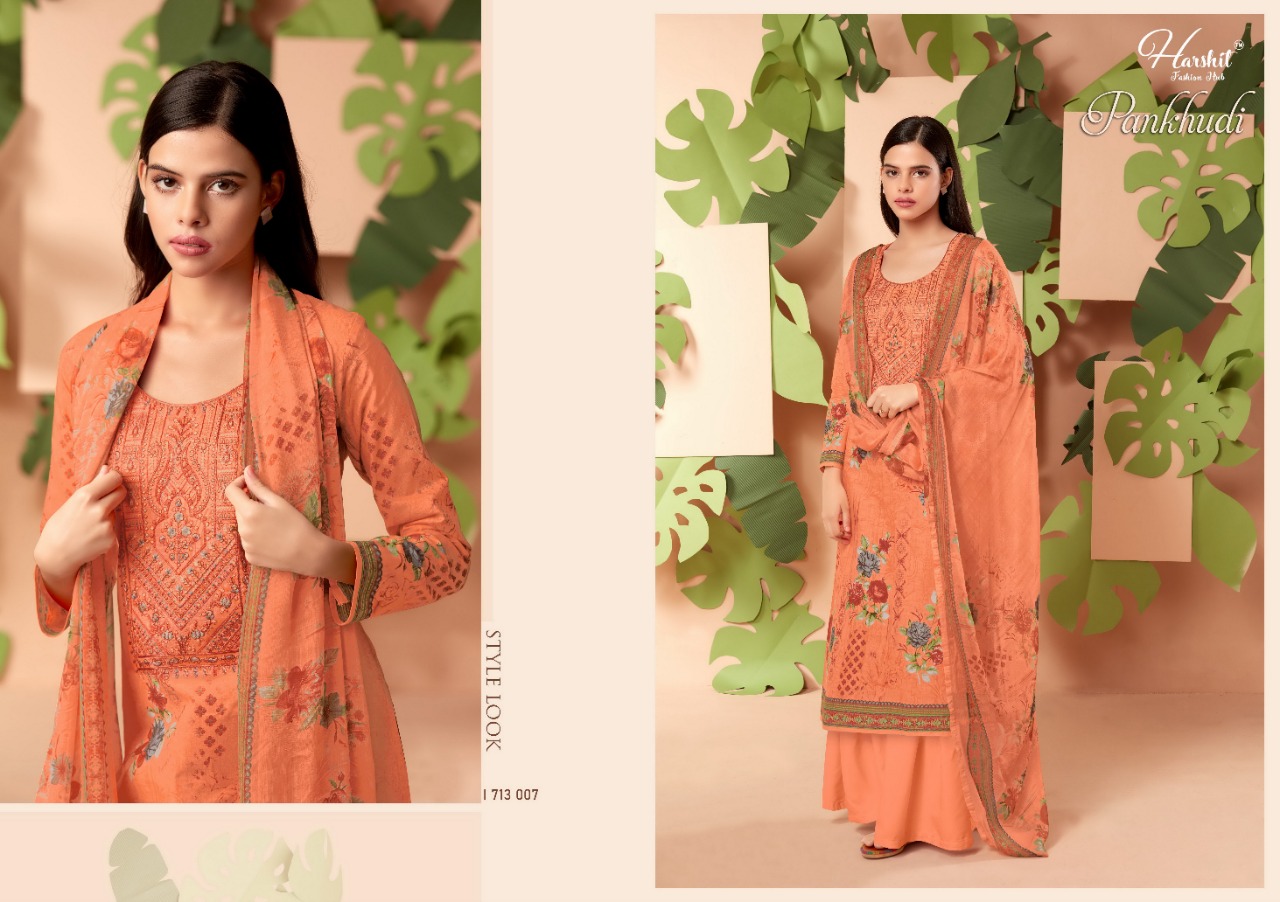 harshit  Fashion pankhudi cotton authentic fabric salwar suit catalog