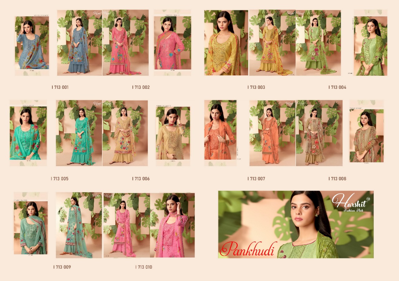 harshit  Fashion pankhudi cotton authentic fabric salwar suit catalog