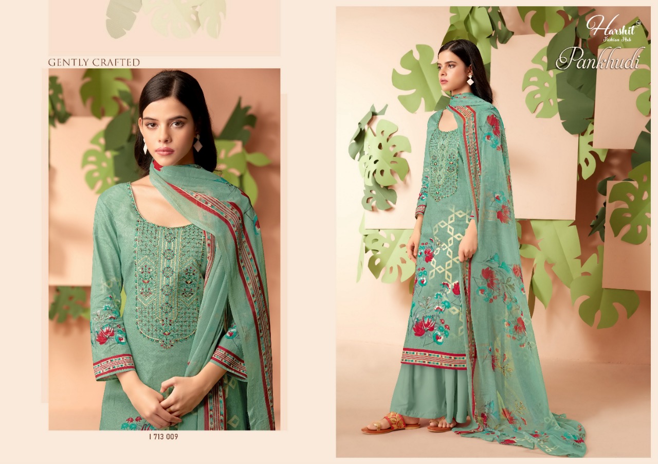 harshit  Fashion pankhudi cotton authentic fabric salwar suit catalog