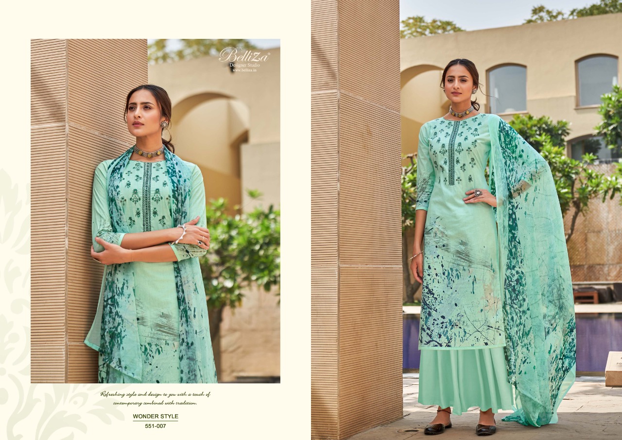 beliza desianer studio wonder style cotton astonishing look digital print salwar suit catalog